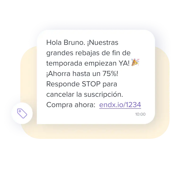 ejemplo de mensaje de retail