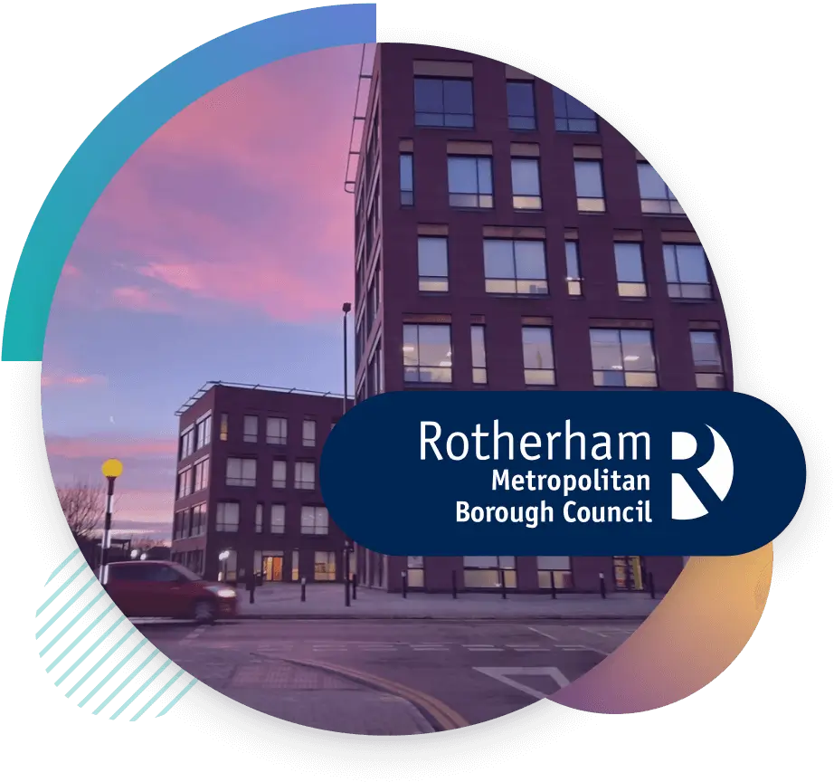 logo rotherham delante edificio